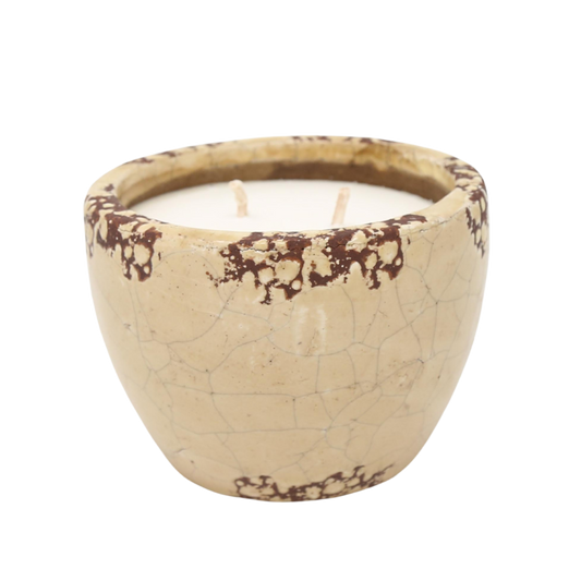 Mosquito Repellent Ceramic Garden Candle, Ivory (13oz) - Case of 6