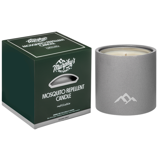 Refillable Mosquito Repellent Candle, Stone Grey (9oz) - Case of 6