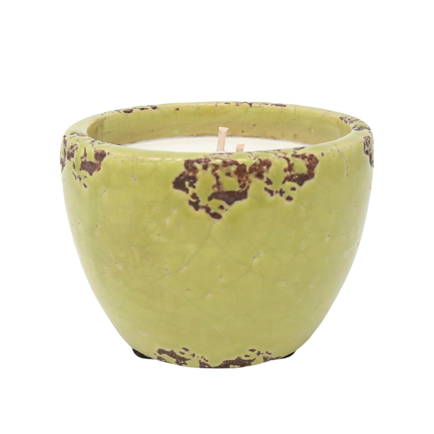 Mosquito Repellent Ceramic Garden Candle, Green (13oz) - Case of 6