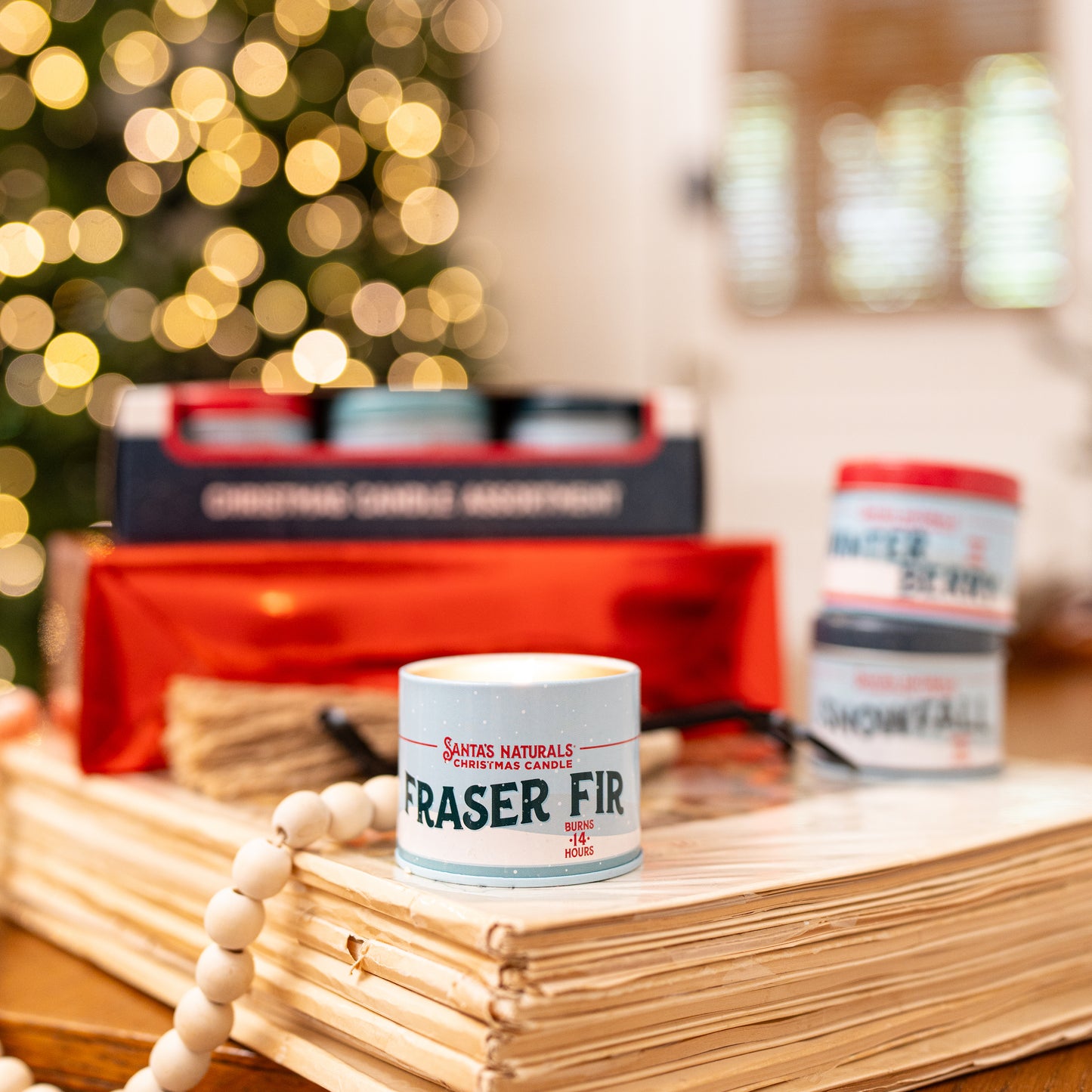 Santa's Naturals Fraser Fir 3.5oz Mini Trio Candle Set