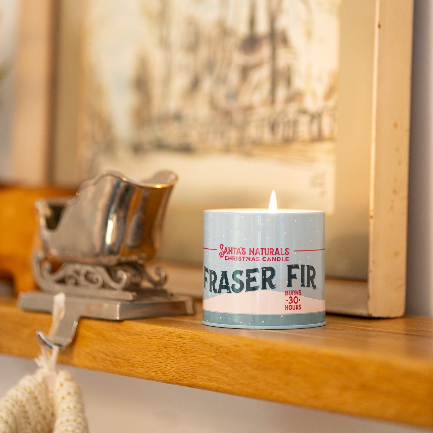 Santa's Naturals Fraser Fir 9oz Candle Table Top Display