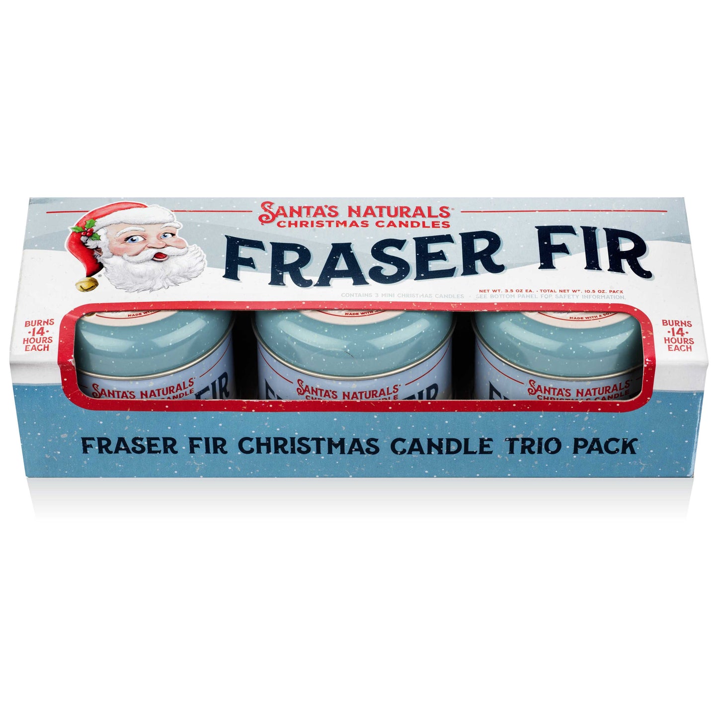 Santa's Naturals Fraser Fir 3.5oz Mini Trio Candle Set