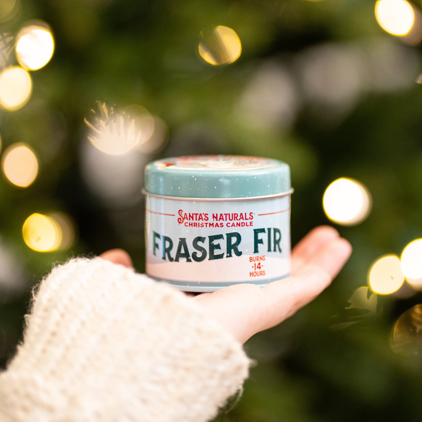 Santa's Naturals Fraser Fir 3.5oz Mini Candles Table Top Display