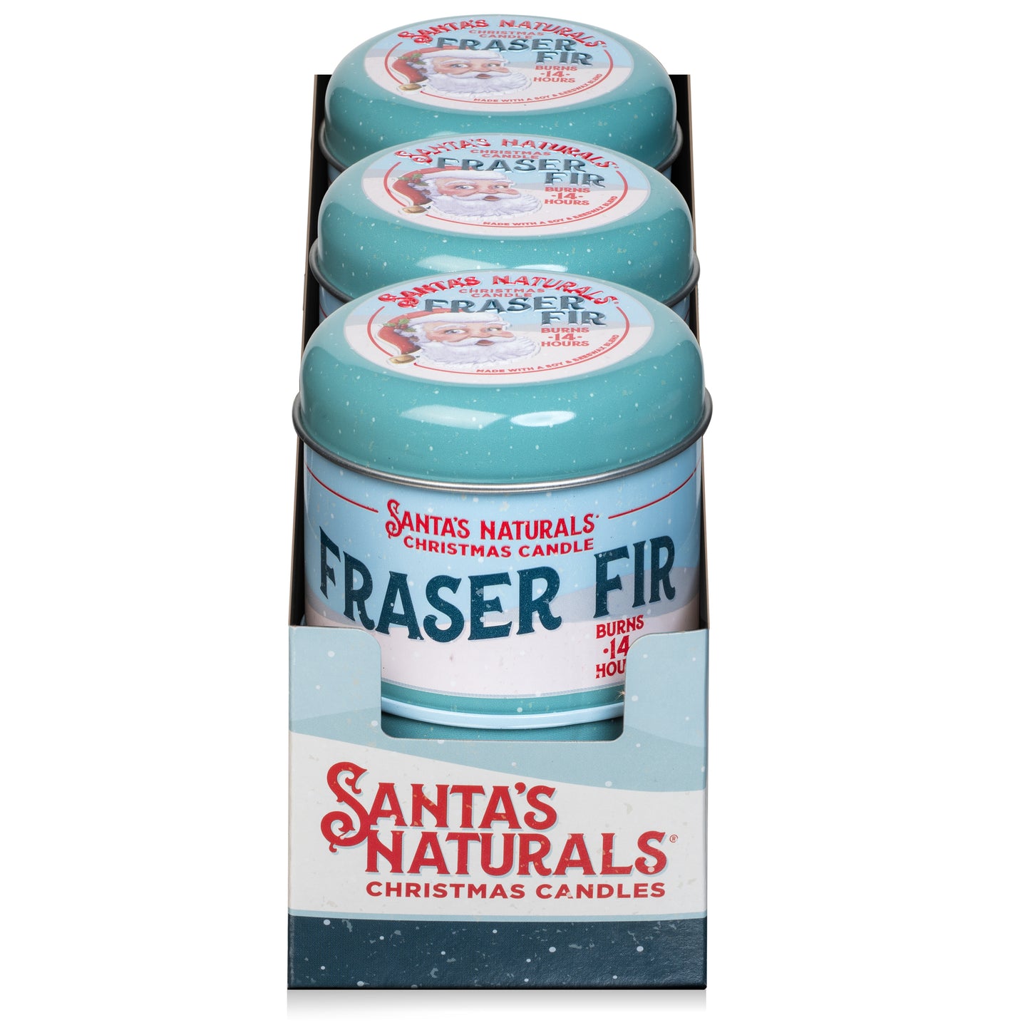 Santa's Naturals Fraser Fir 3.5oz Mini Candles Table Top Display