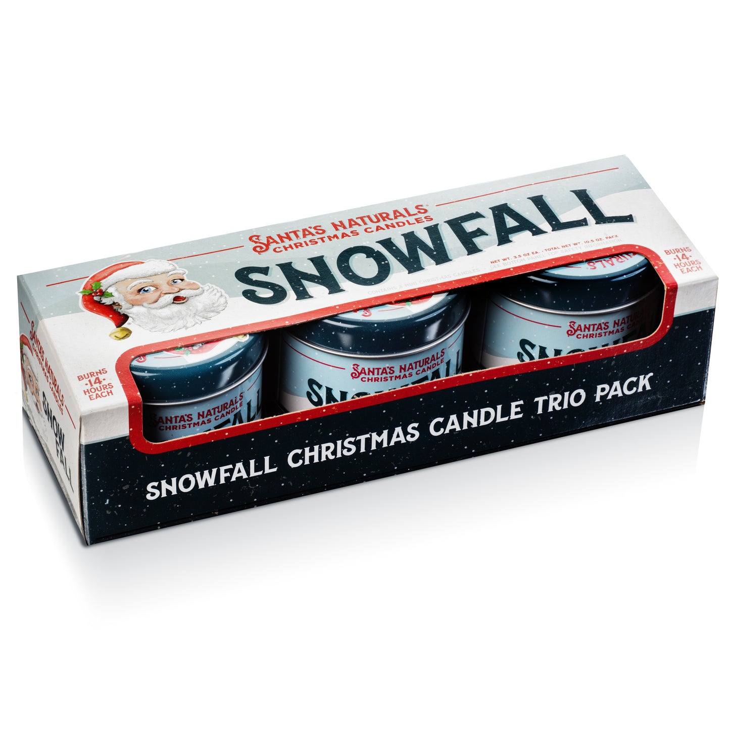 Santa's Naturals Snow Fall 3.5oz Mini Trio Candle Set