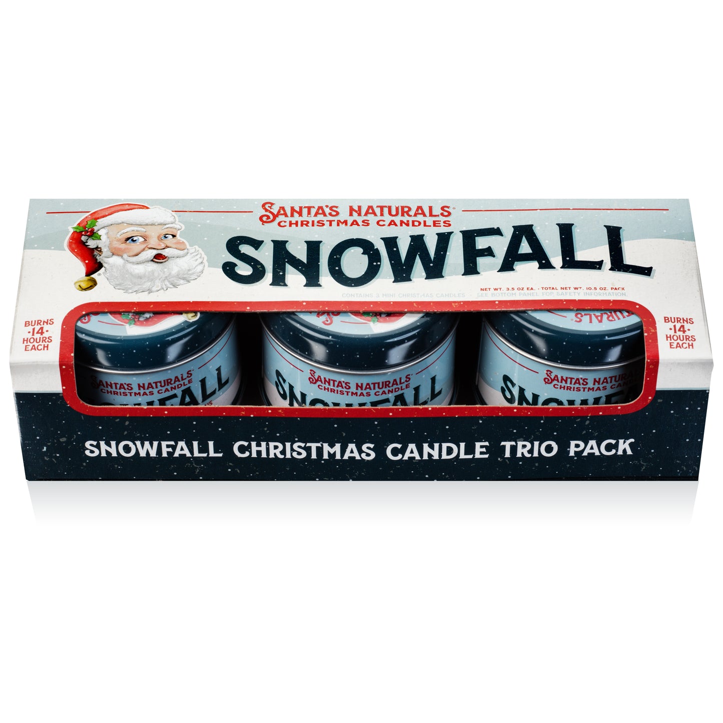 Santa's Naturals Snow Fall 3.5oz Mini Trio Candle Set