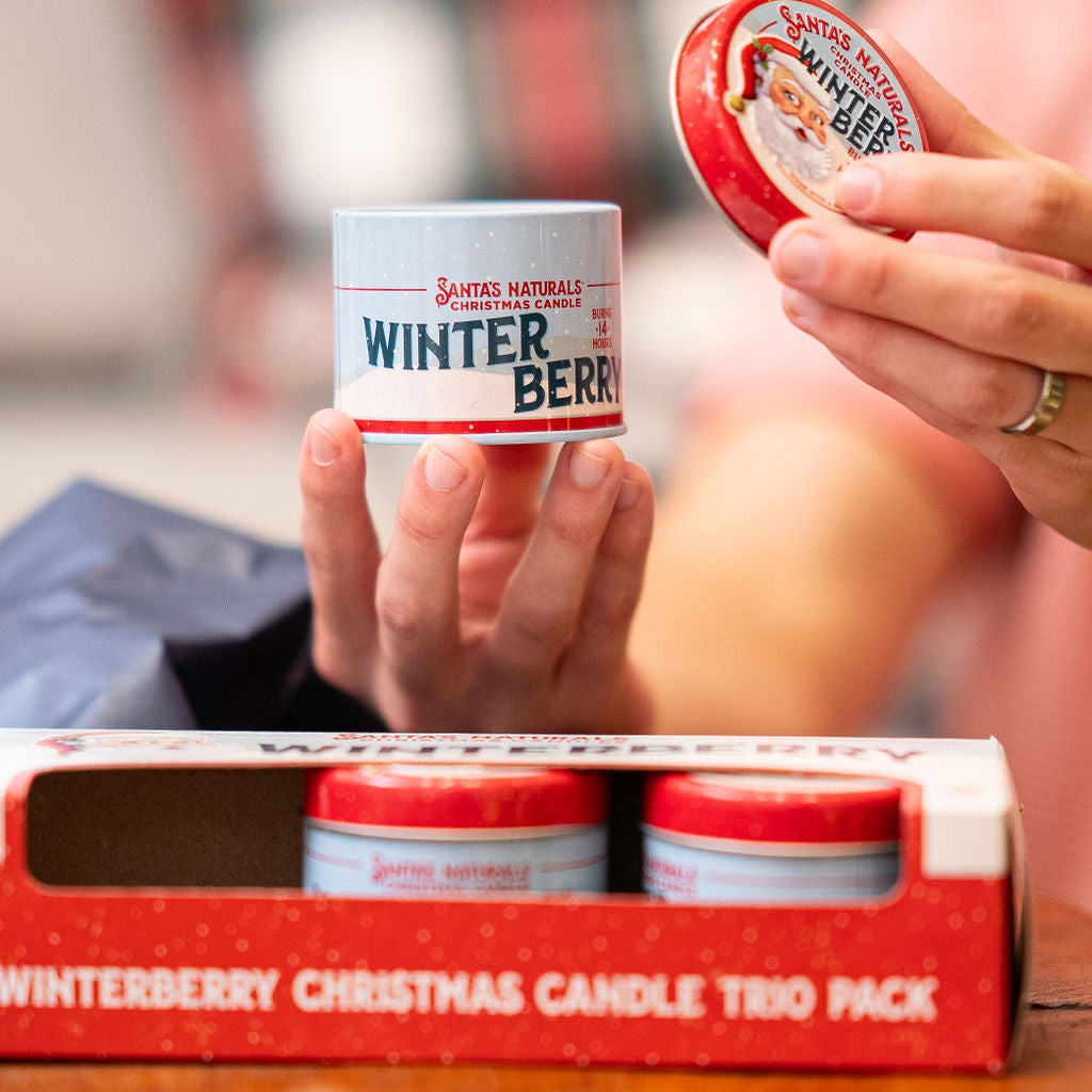 Santa's Naturals Winter Berry 3.5oz Mini Trio Candle Set