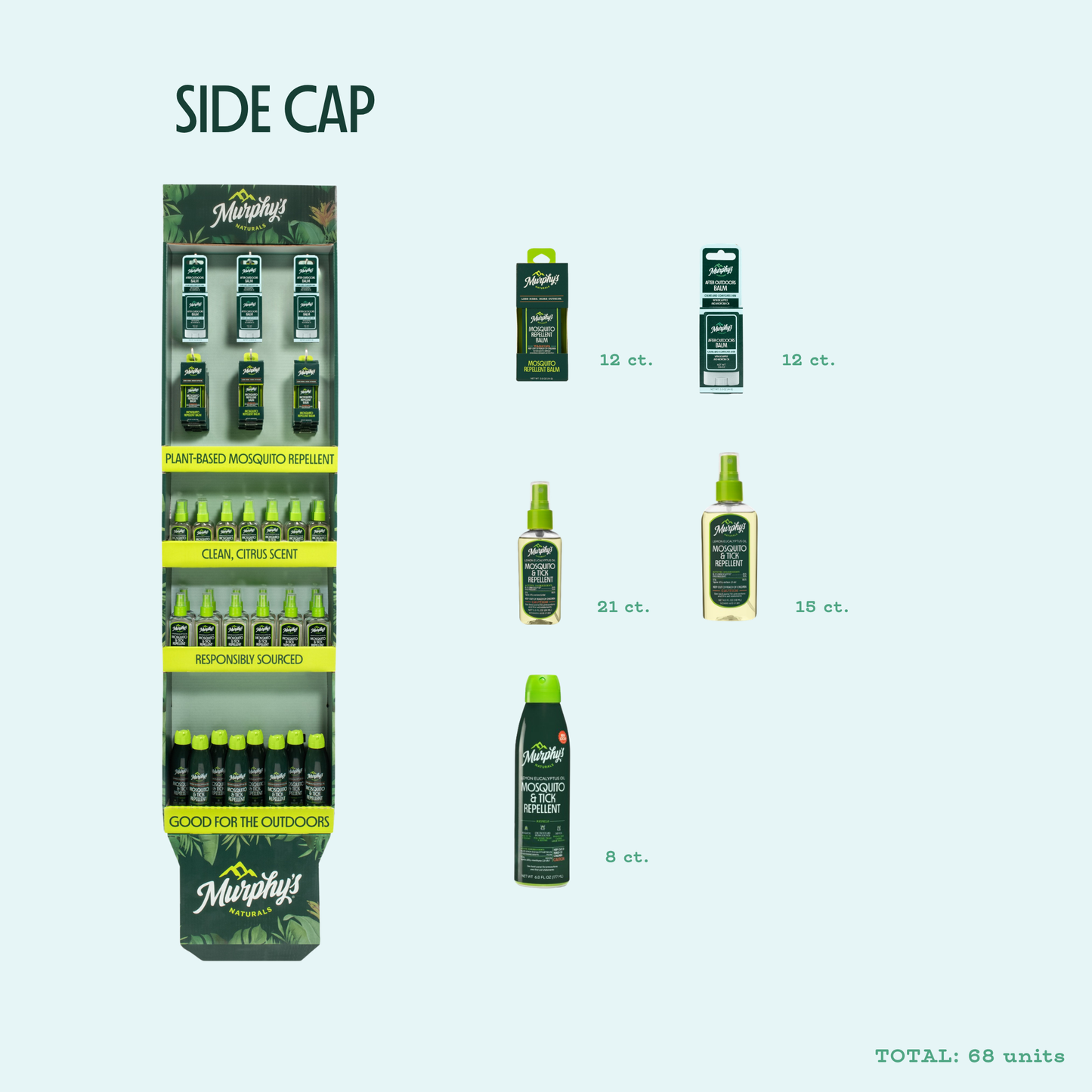 Murphy's Naturals Side Cap/ Floor Display (68 Units)