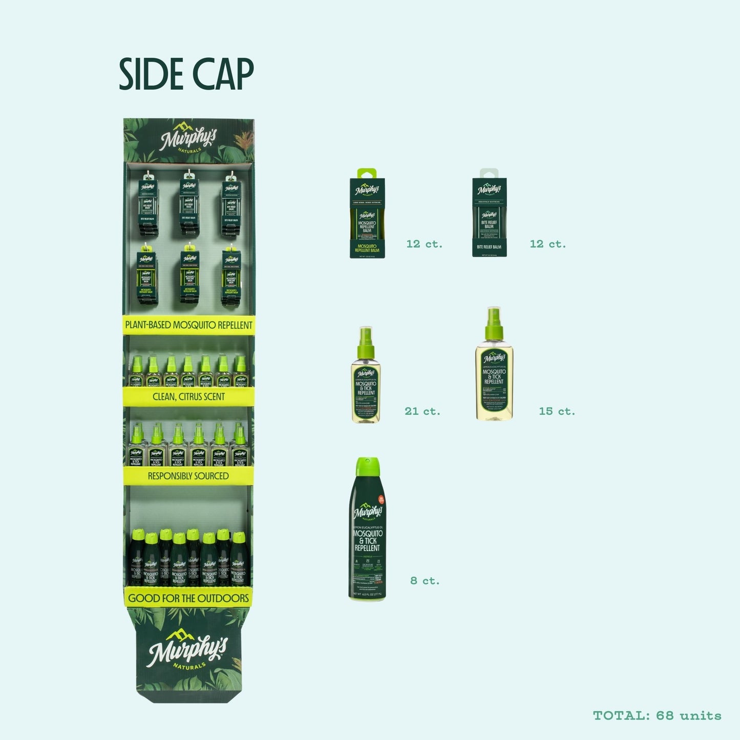 Murphy's Naturals Side Cap/ Floor Display (68 Units)