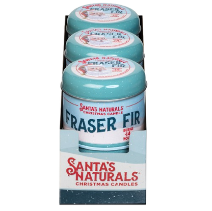 Santa's Naturals Fraser Fir 3.5oz Mini Candles Table Top Display