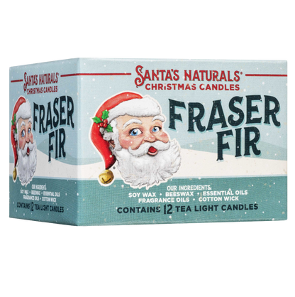 Santa's Naturals Fraser Fir Tea Light Candles 12 Count