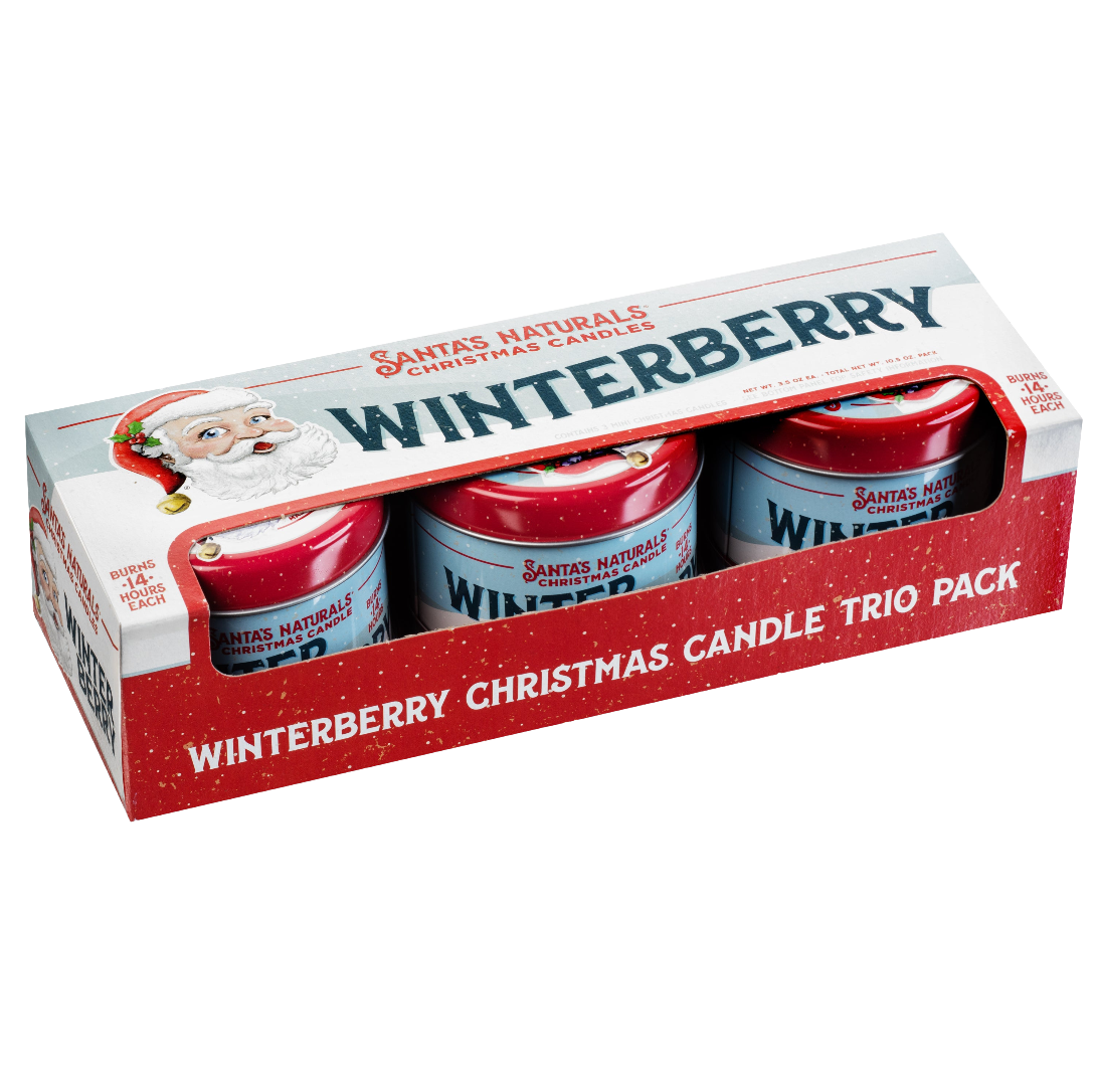Santa's Naturals Winter Berry 3.5oz Mini Trio Candle Set