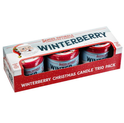 Santa's Naturals Winter Berry 3.5oz Mini Trio Candle Set