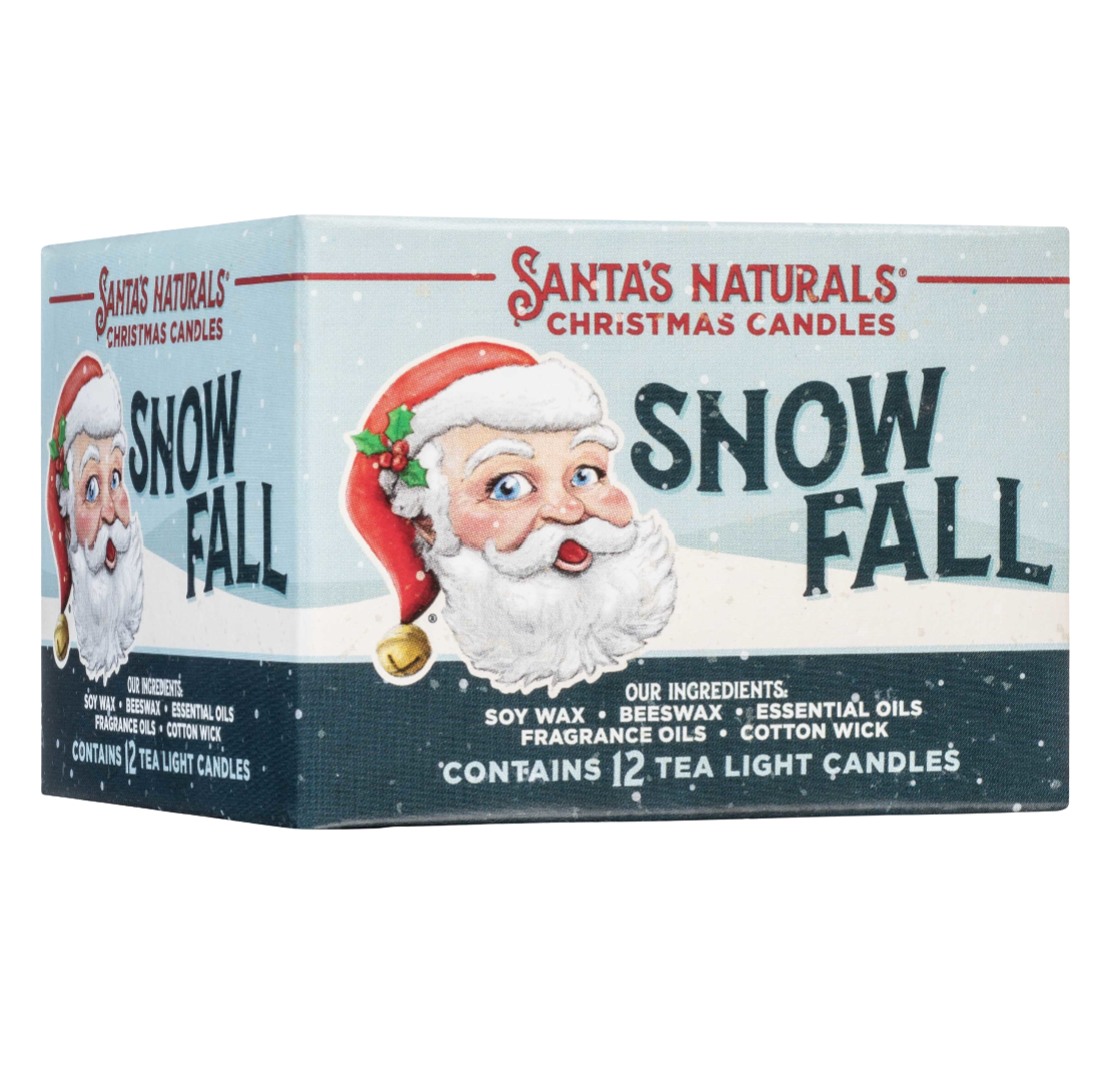 Santa's Naturals Snow Fall Tea Light Candles 12 Count