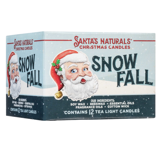 Santa's Naturals Snow Fall Tea Light Candles 12 Count