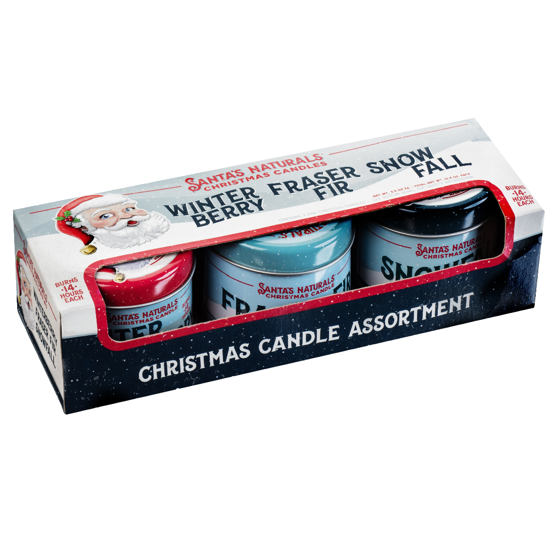 Santa's Naturals Sampler 3.5oz Mini Candle Sampler Trio Set