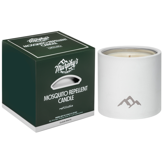 Refillable Mosquito Repellent Candle, Cloud White (9oz) - Case of 6