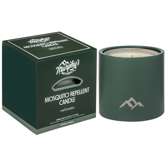 Refillable Mosquito Repellent Candle, Forest Green (9oz) - Case of 6