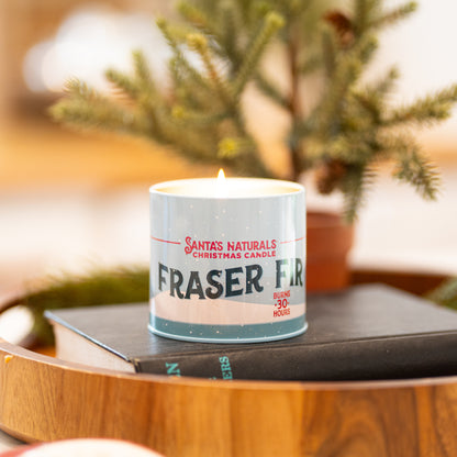 Santa's Naturals Fraser Fir 9oz Candle Table Top Display