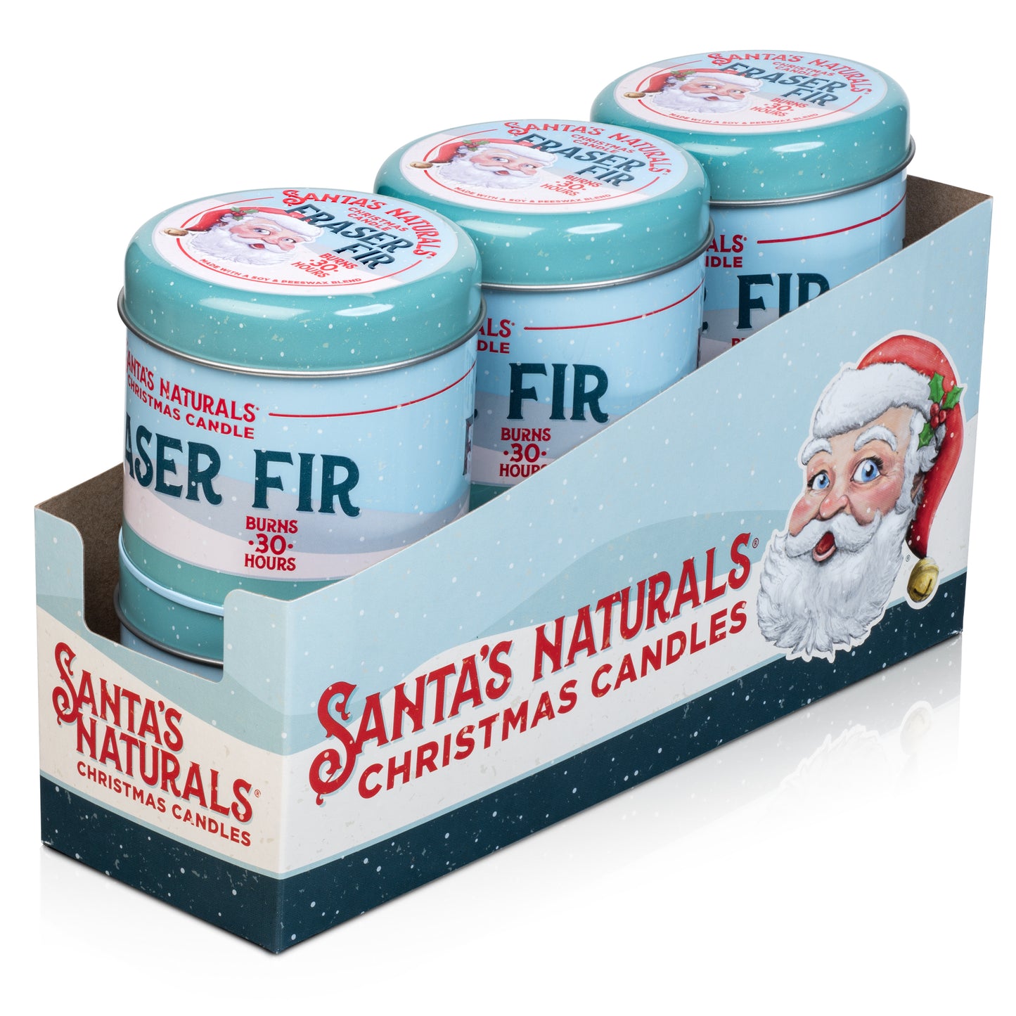 Santa's Naturals Fraser Fir 9oz Candle Table Top Display