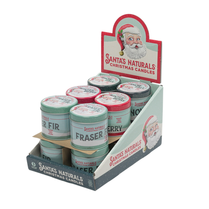 Santa's Naturals 9oz Candle Starter Case - 2021 tins - Table Top Display 12ct