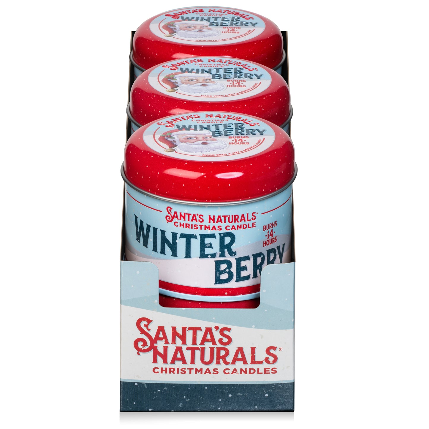 Santa's Naturals Winter Berry 3.5oz Mini Candle Table Top Display