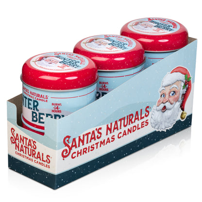 Santa's Naturals Winter Berry 3.5oz Mini Candle Table Top Display