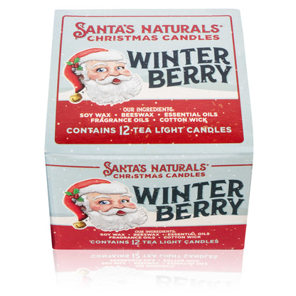 Santa's Naturals Winter Berry Tea Light Candles 12 Count