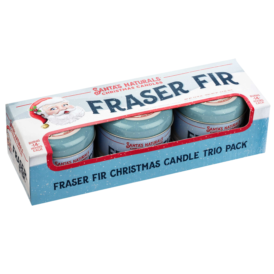 Santa's Naturals Fraser Fir 3.5oz Mini Trio Candle Set