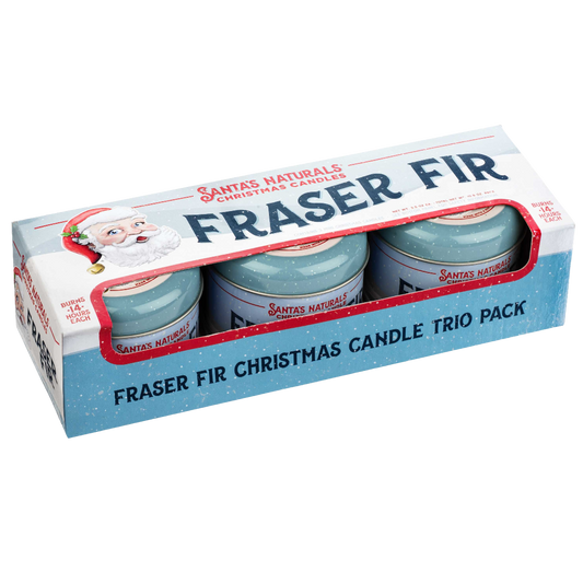 Santa's Naturals Fraser Fir 3.5oz Mini Trio Candle Set
