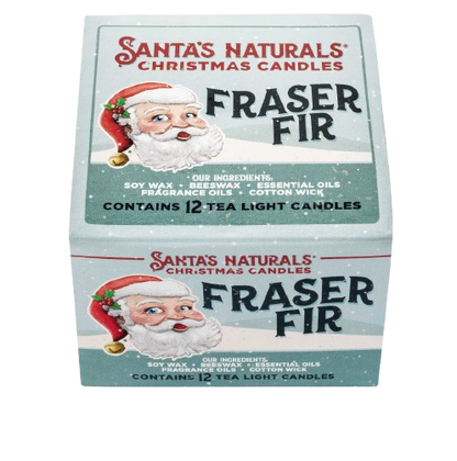 Santa's Naturals Fraser Fir Tea Light Candles 12 Count