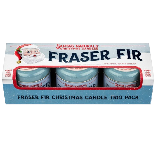 Santa's Naturals Fraser Fir 3.5oz Mini Trio Candle Set