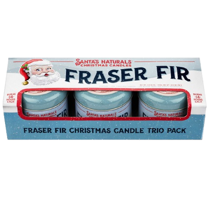 Santa's Naturals Fraser Fir 3.5oz Mini Trio Candle Set