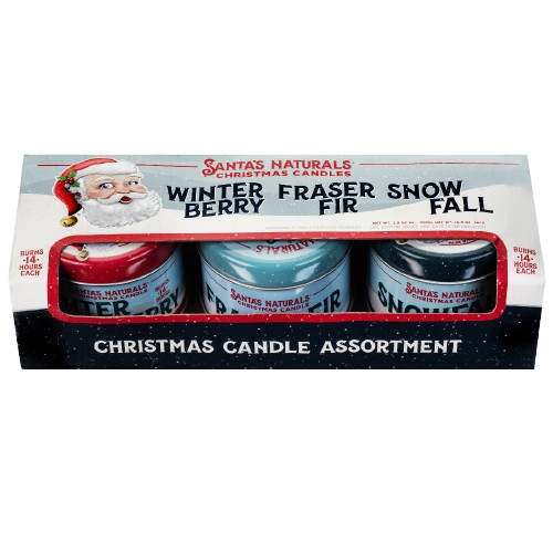 Santa's Naturals Sampler 3.5oz Mini Candle Sampler Trio Set