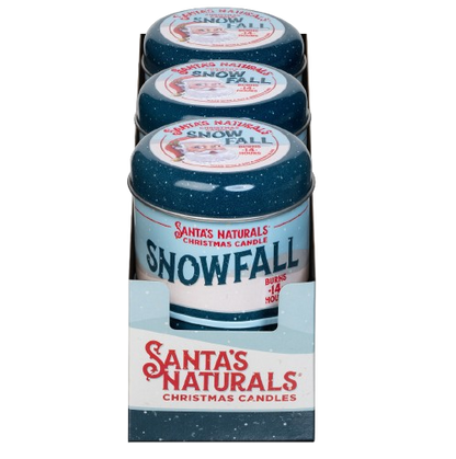 Santa's Naturals Snow Fall 3.5oz Mini Candles Table Top Display