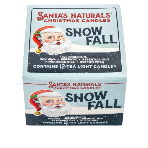 Santa's Naturals Snow Fall Tea Light Candles 12 Count