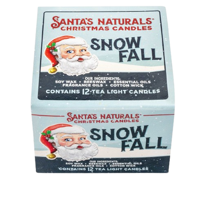 Santa's Naturals Snow Fall Tea Light Candles 12 Count