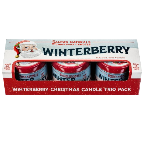 Santa's Naturals Winter Berry 3.5oz Mini Trio Candle Set